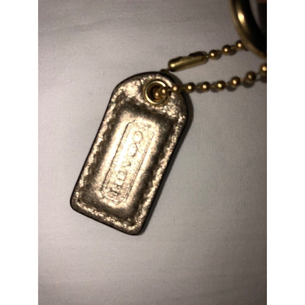Coach Gold Soft Leather Wistlet Wallet Micro Purse Metallic Unisex - Picture 2 of 6